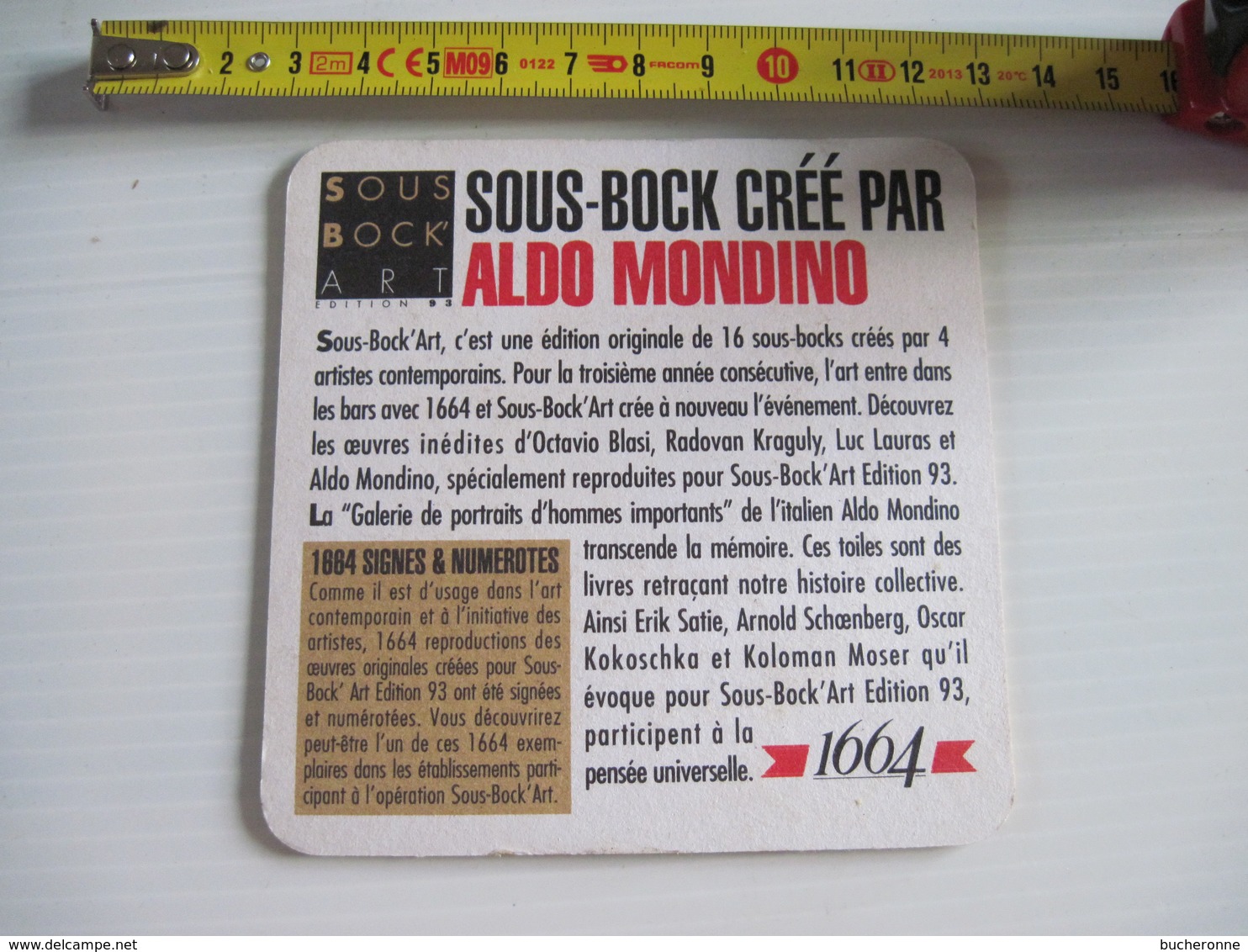 SOUS BOCK BIERE   - 1664 CREE Par ALDO MONDINO édition 93 - Sous-bocks