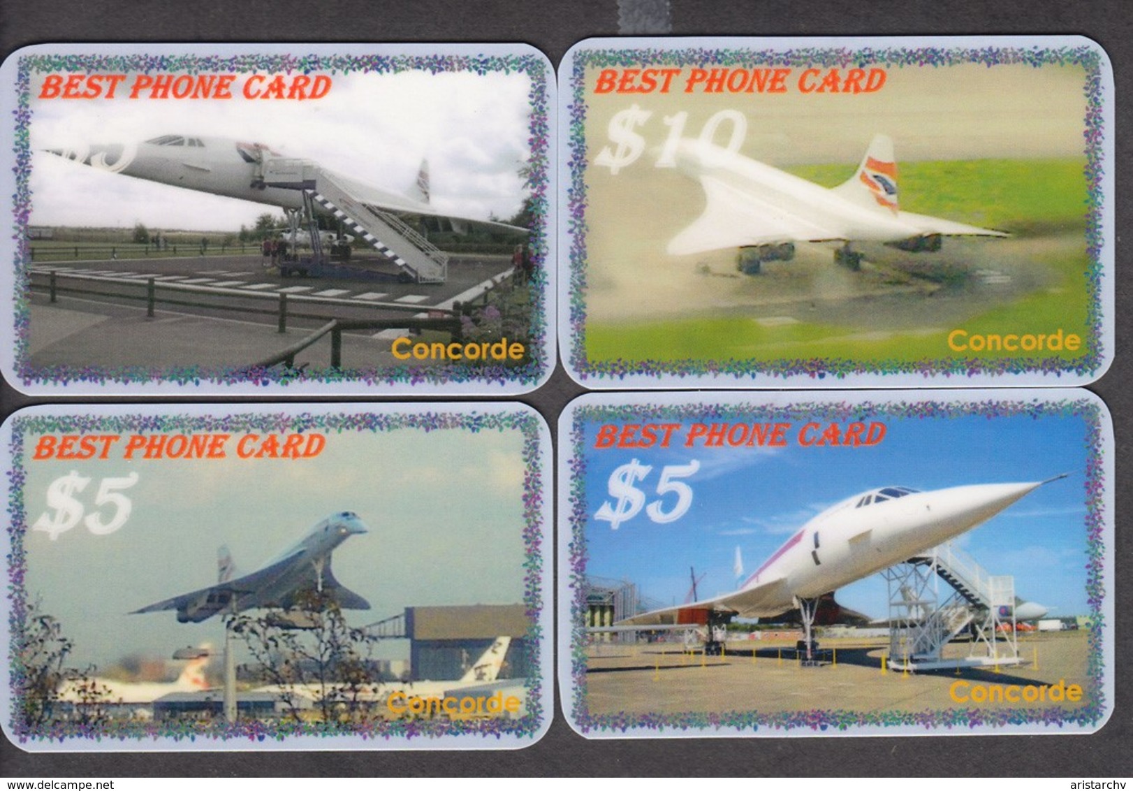 USA AVIATION PLANE CONCORDE SET OF 32 PHONE CARDS - Avions