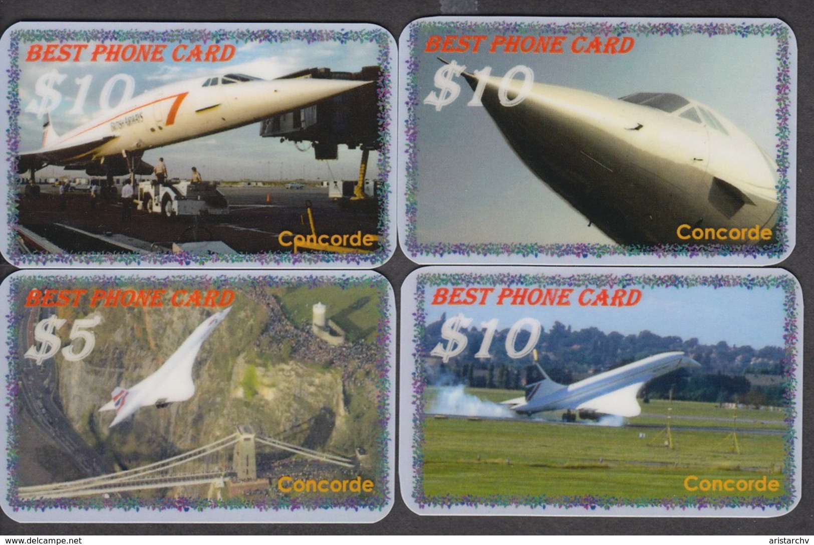 USA AVIATION PLANE CONCORDE SET OF 32 PHONE CARDS