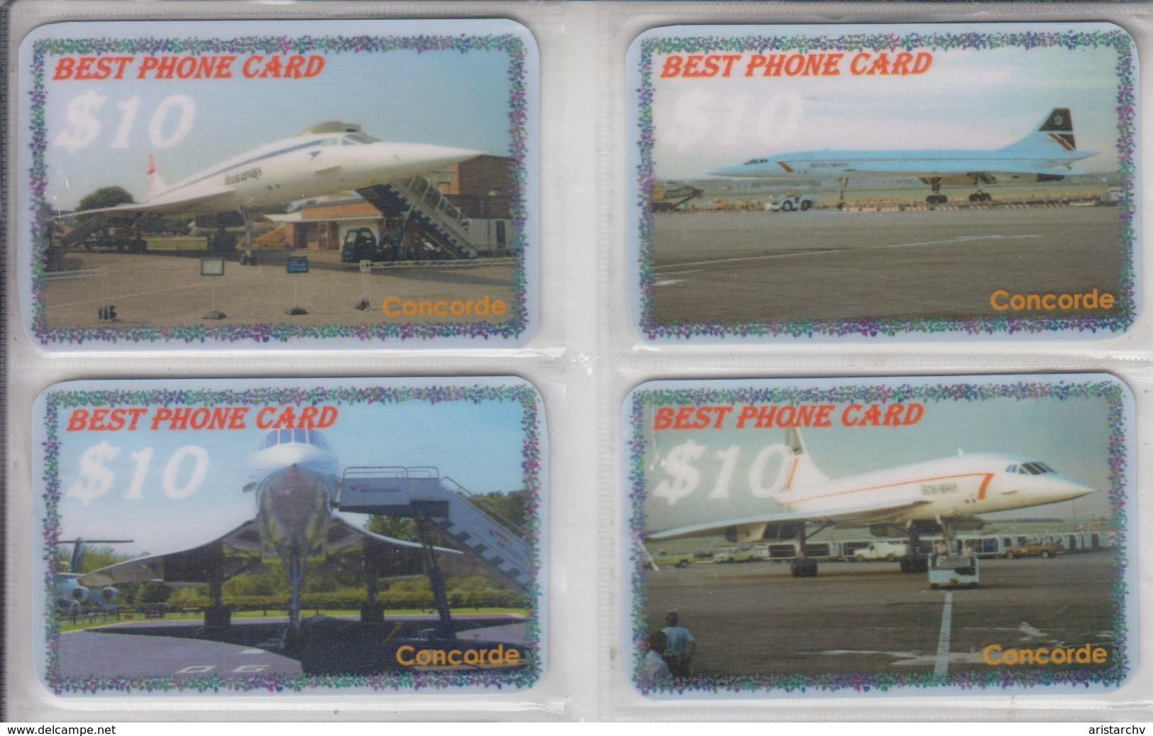 USA AVIATION PLANE CONCORDE SET OF 32 PHONE CARDS