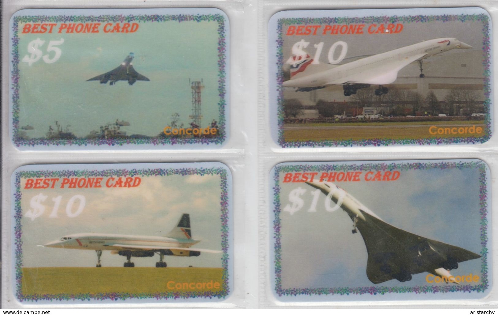 USA AVIATION PLANE CONCORDE SET OF 32 PHONE CARDS