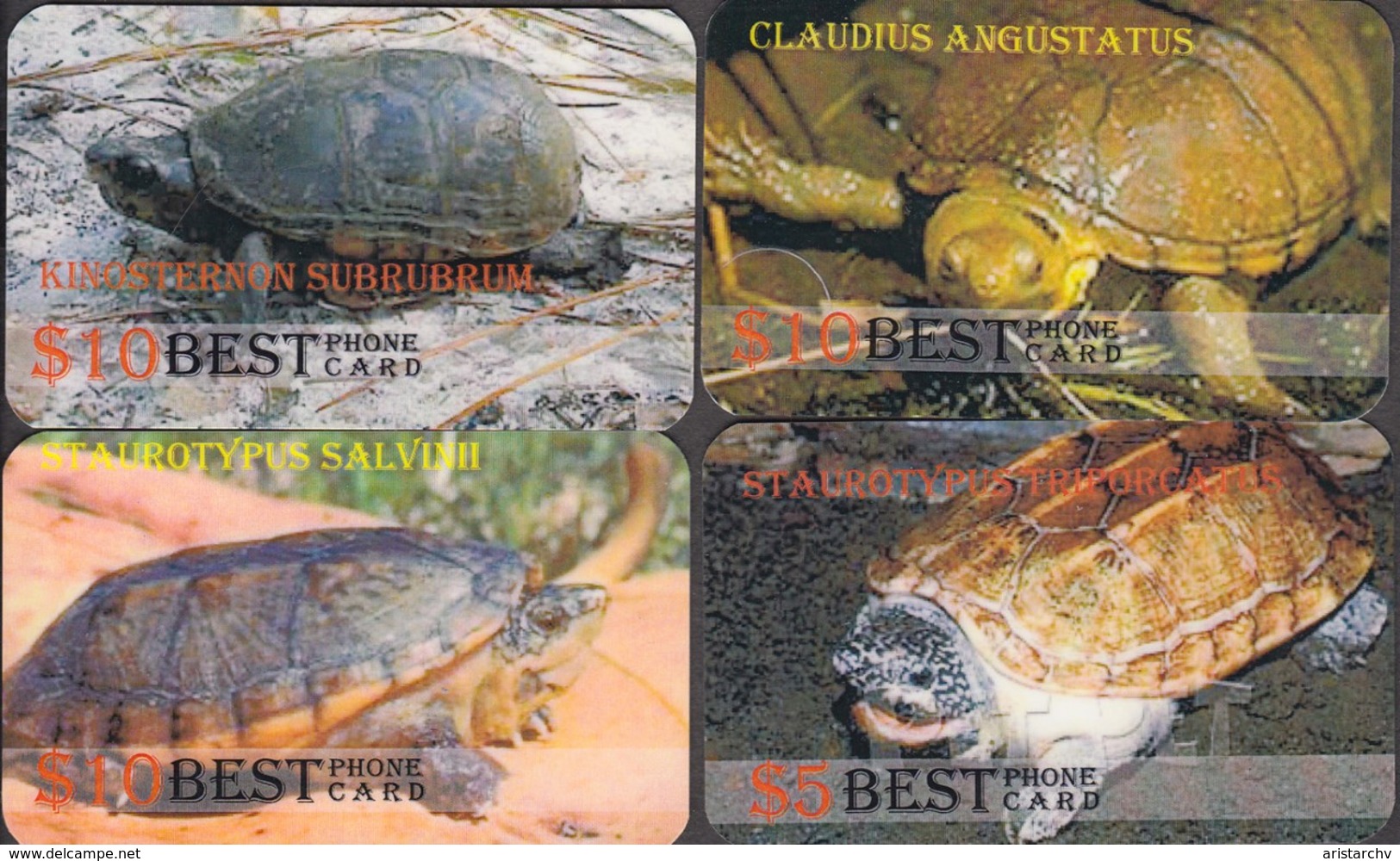 ISRAEL TURTLE SET OF 8 PHONE CARDS - Schildkröten