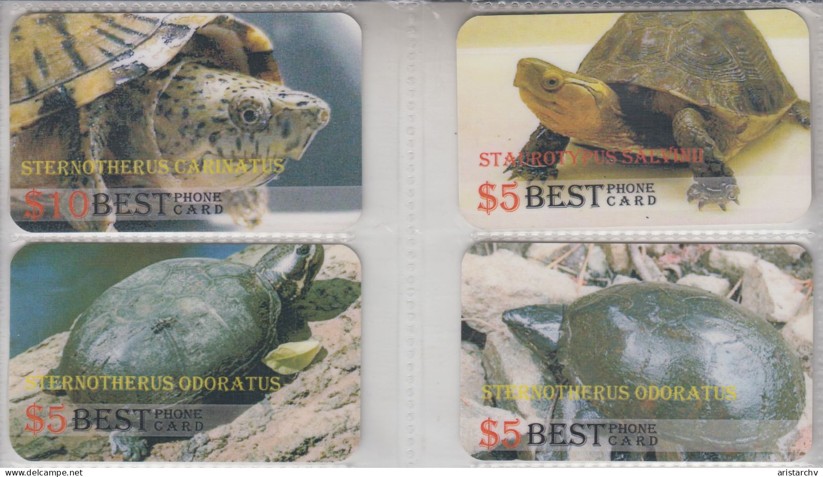 ISRAEL TURTLE SET OF 8 PHONE CARDS - Turtles