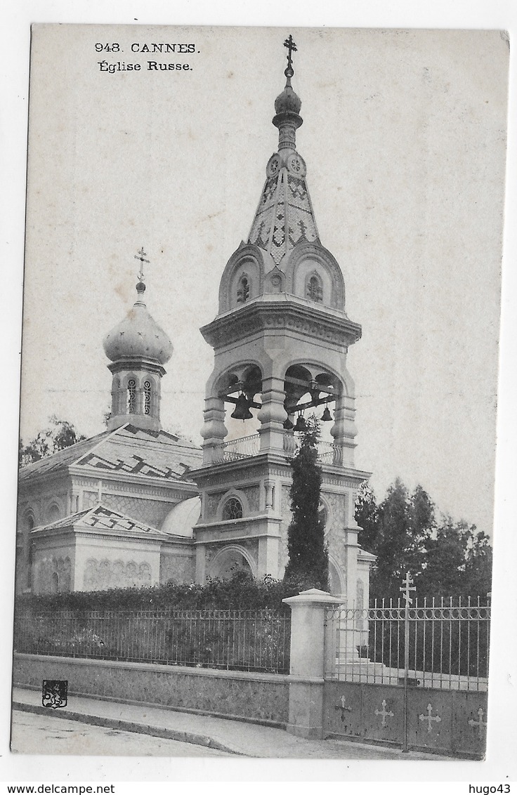 (RECTO / VERSO) CANNES - N° 948 - EGLISE RUSSE - CPA VOYAGEE - Cannes