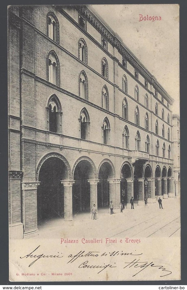 Bologna - Palazzo Cavalieri Finzi E Treves - Animata - Vg. 1901, FP - Bologna