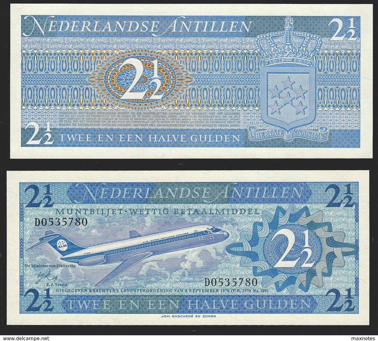 ANTILLE OLANDESI (Netherlands Antilles) : 2,5 Gulden 1970 - P21 - UNC - Altri – America