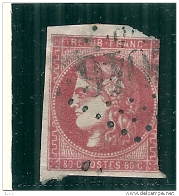 Emission De Bordeaux 80 Cts Rose Vif Très Intense N° 49 - Côte 380&euro; - 1870 Bordeaux Printing