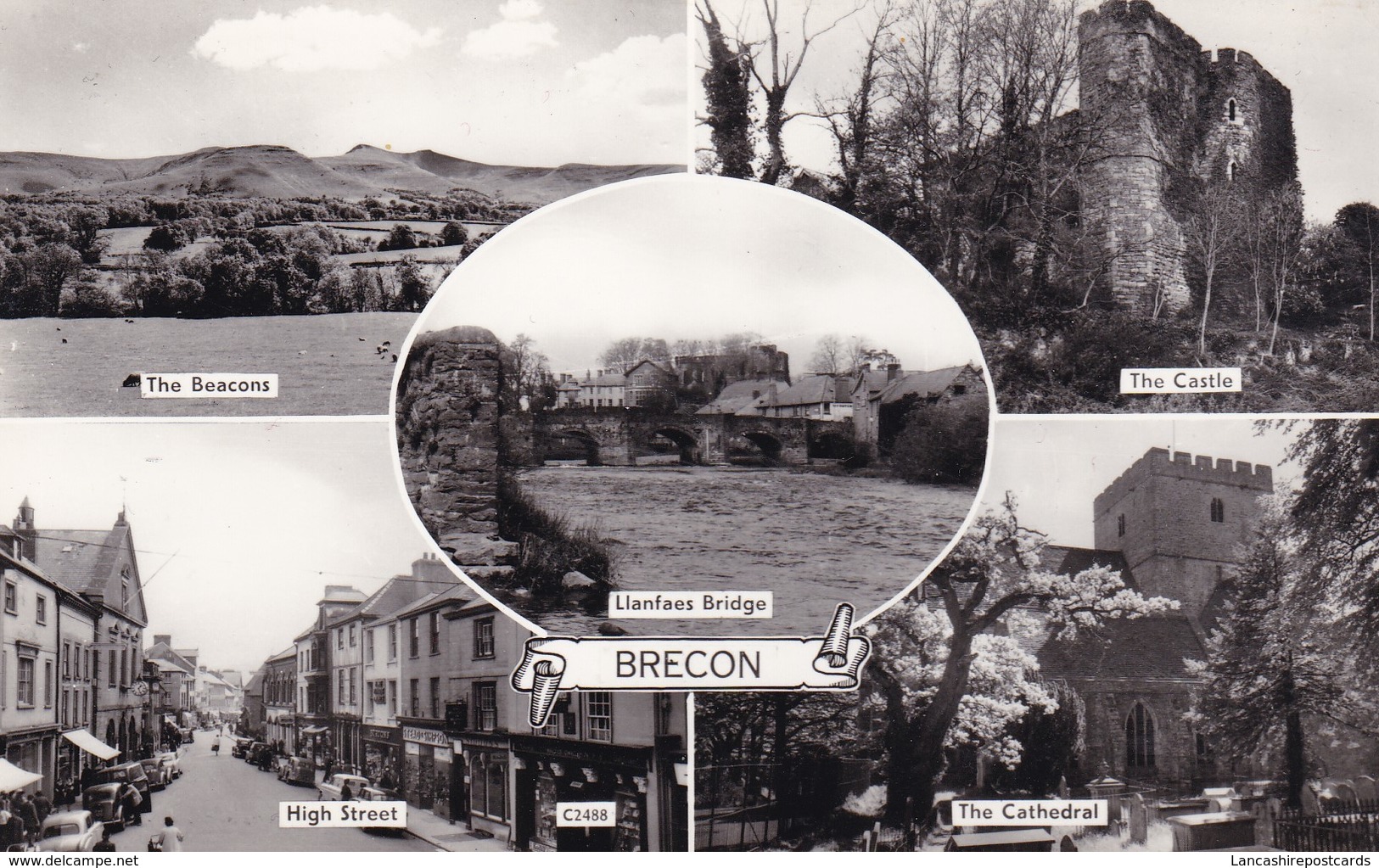 Postcard Brecon Multiview RP My Ref  B12130 - Breconshire