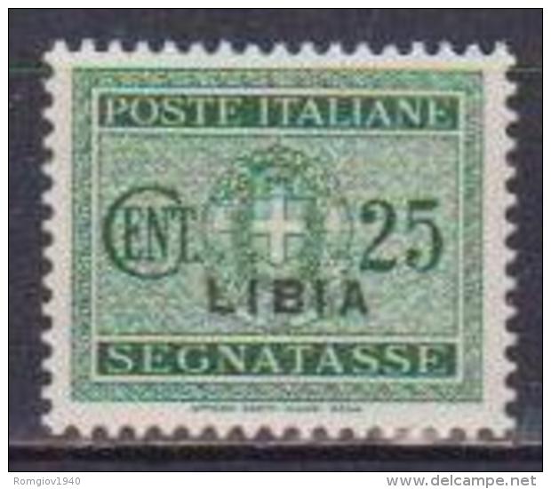 COLONIE ITALIANE LIBIA 1934  SEGNATASSE SOPRASTAMPATI SASS. 15 MLH VF - Libye