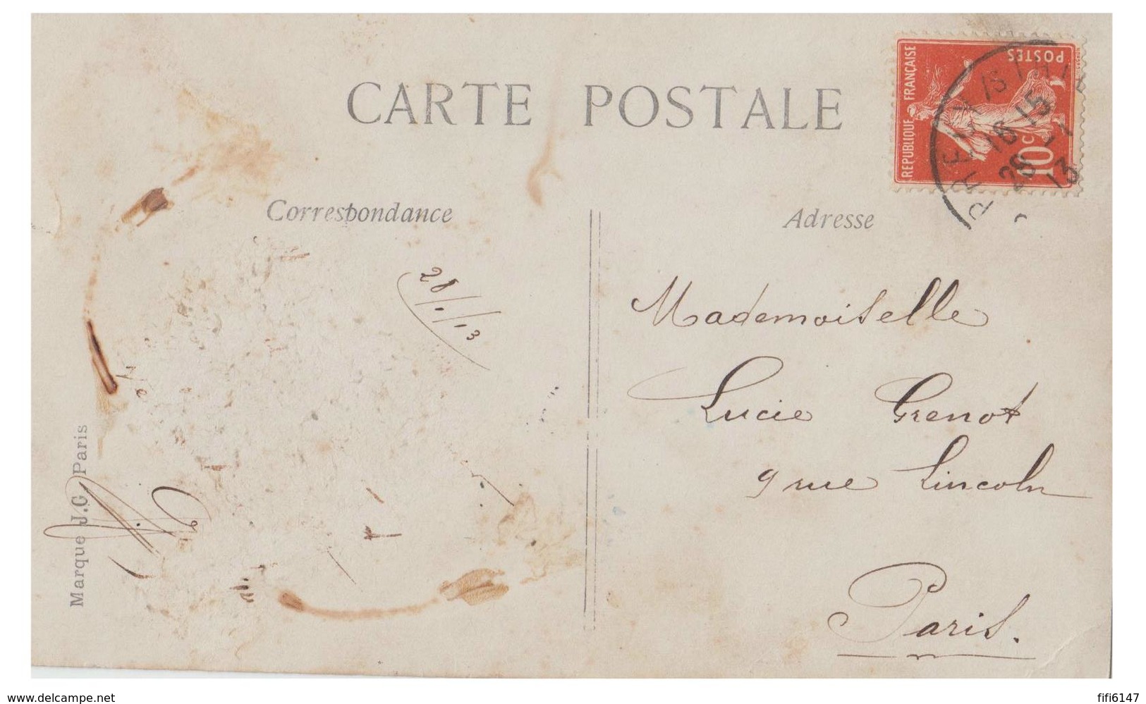 POSTE ET FACTEUR -- CP LE LANGAGE DES TIMBRES -- CP 1913 - Poste & Facteurs