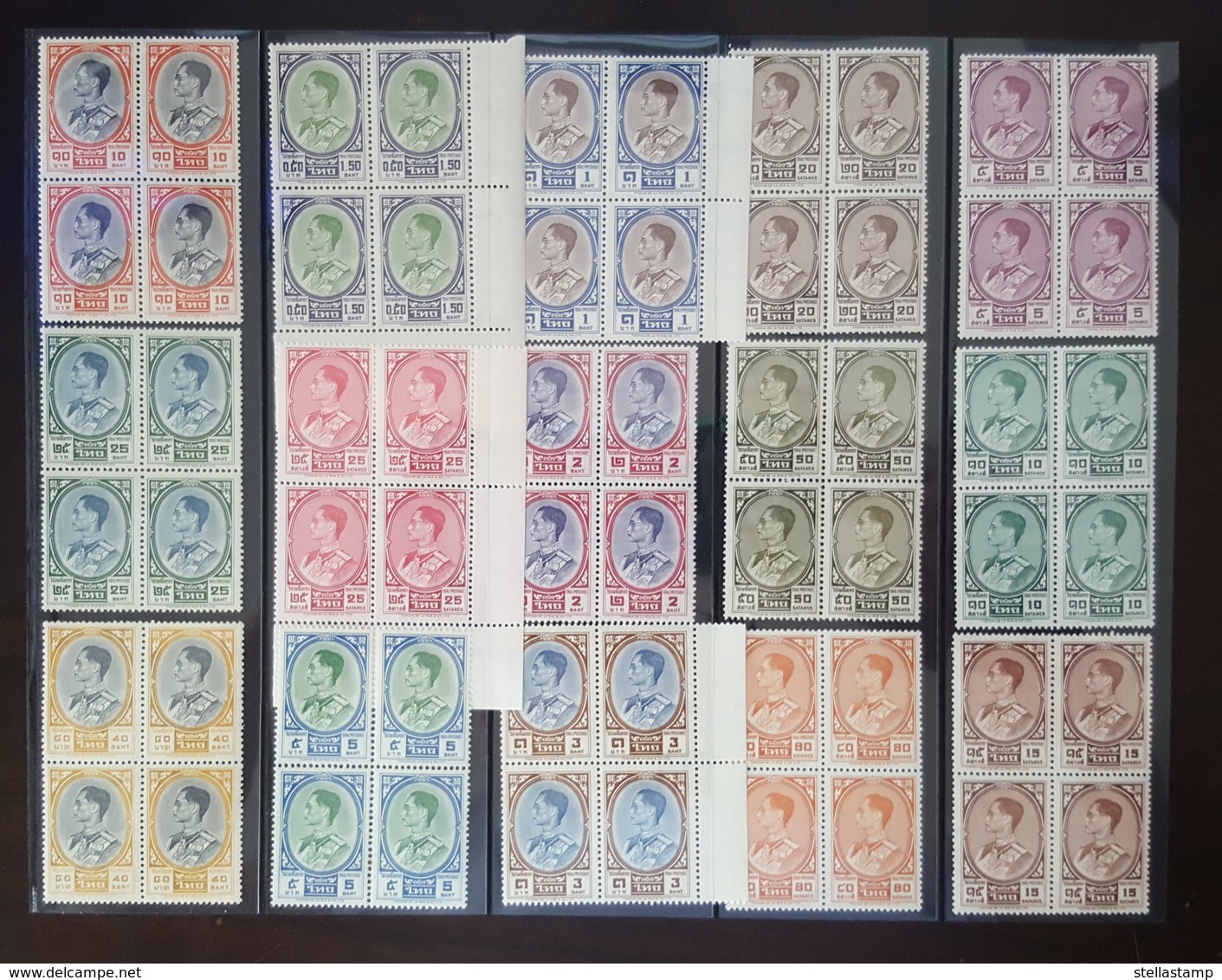 Thailand Stamp Definitive King Rama 9 3th Series Set Of 15 (Missing 1.25 - 4 - 20 Baht) BLK4 - Thaïlande