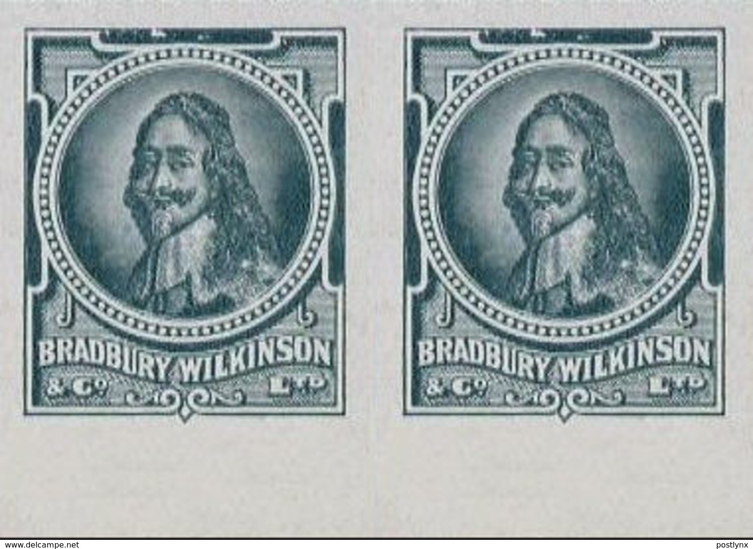 GREAT BRITAIN. Charles I. Light Green MARG.PAIR ESSAY Ungum. - Essais & Réimpressions