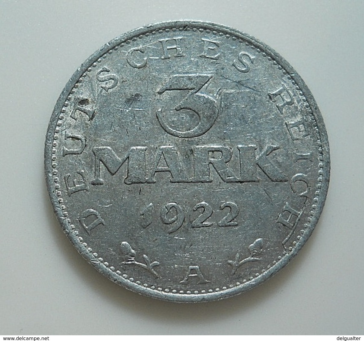 Germany 3 Mark 1922 A - 3 Mark & 3 Reichsmark