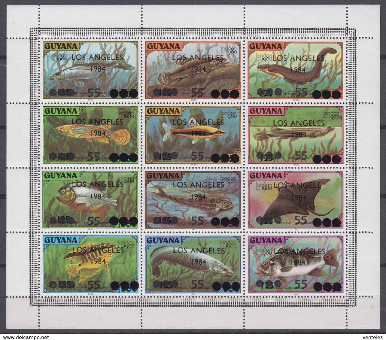 Guyana 06.12.1983 Mi # 1055-66 Zd-Bogen 1984 Los Angeles Summer Olympics MNH OG RARE - Verano 1984: Los Angeles