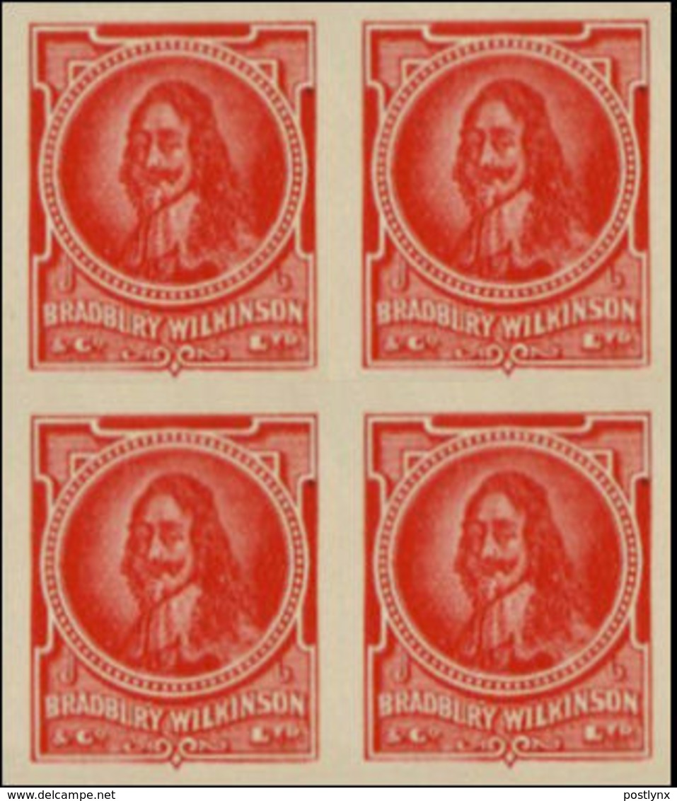 GREAT BRITAIN. Charles I. Red 4-BLOCK ESSAY Ungum. - Essais & Réimpressions