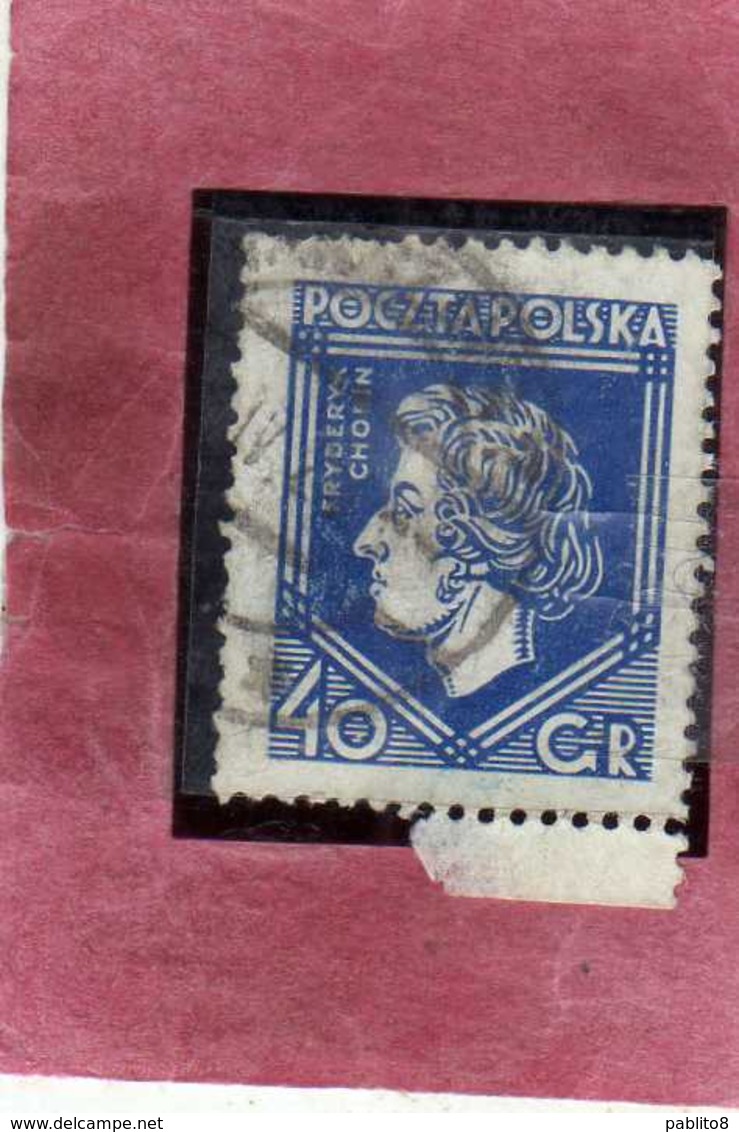 POLONIA POLAND POLSKA 1927 FREDERIC CHOPIN 40g USATO USED OBLITERE' - Usati