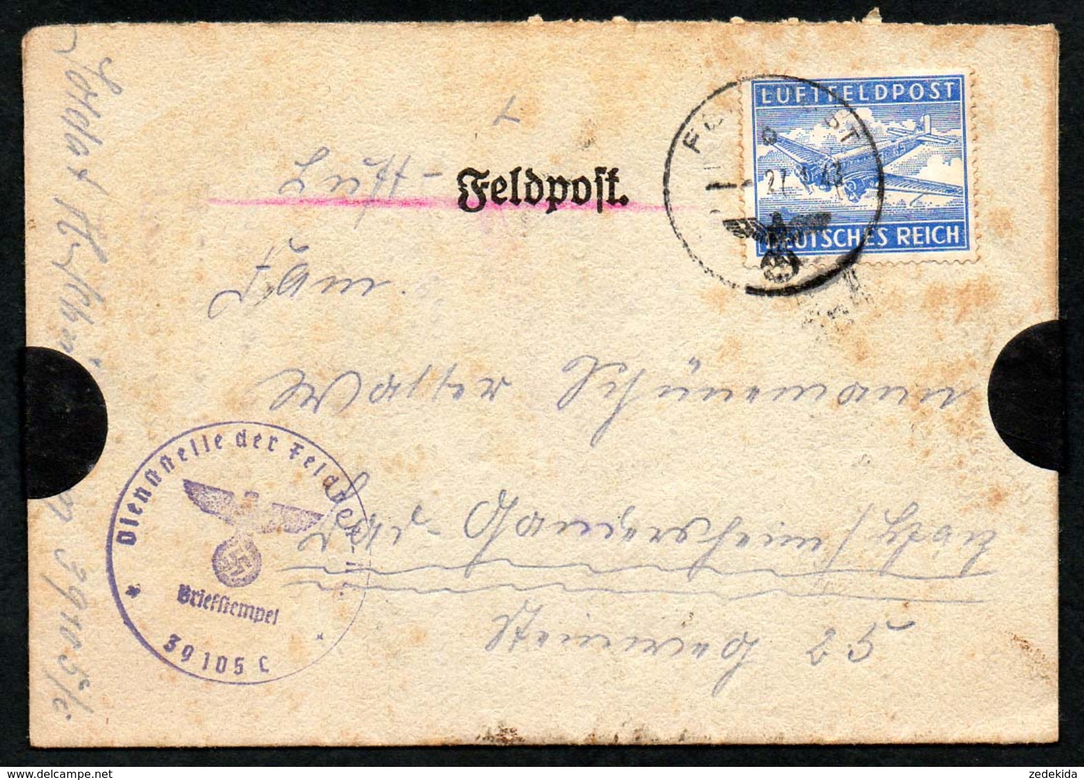 B3650 - Feldpost Brief Mit Inhalt - 2. WK WW - Nach Gandersheim - Luftfeldpost - Weltkrieg 1939-45