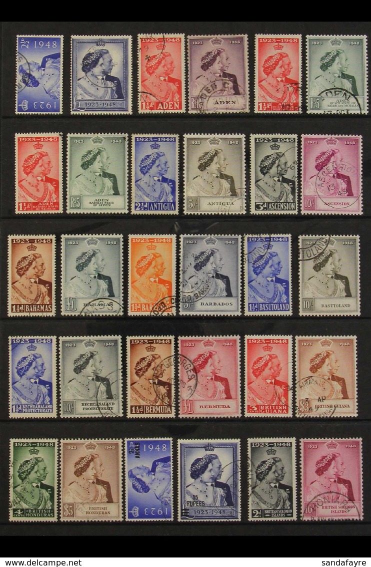 1948 BR.COMMONWEALTH ROYAL SILVER WEDDING OMNIBUS. A COMPLETE FINE USED COLLECTION Presented On Stock Book Pages. We See - Otros & Sin Clasificación