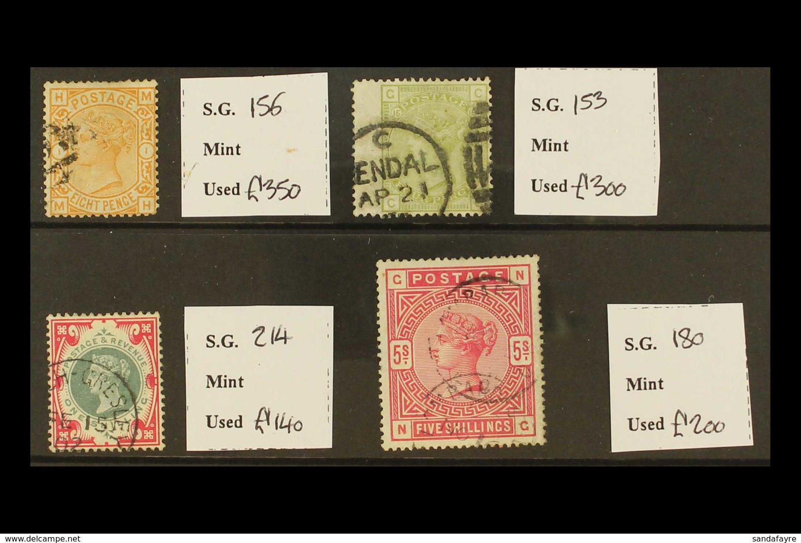 GB & BRIT. COMM SELECTION Useful Group Including GB SG 153, 156, 180, 214 Good To Fine Used, Brit Levant SG 7 On Piece,  - Sonstige & Ohne Zuordnung