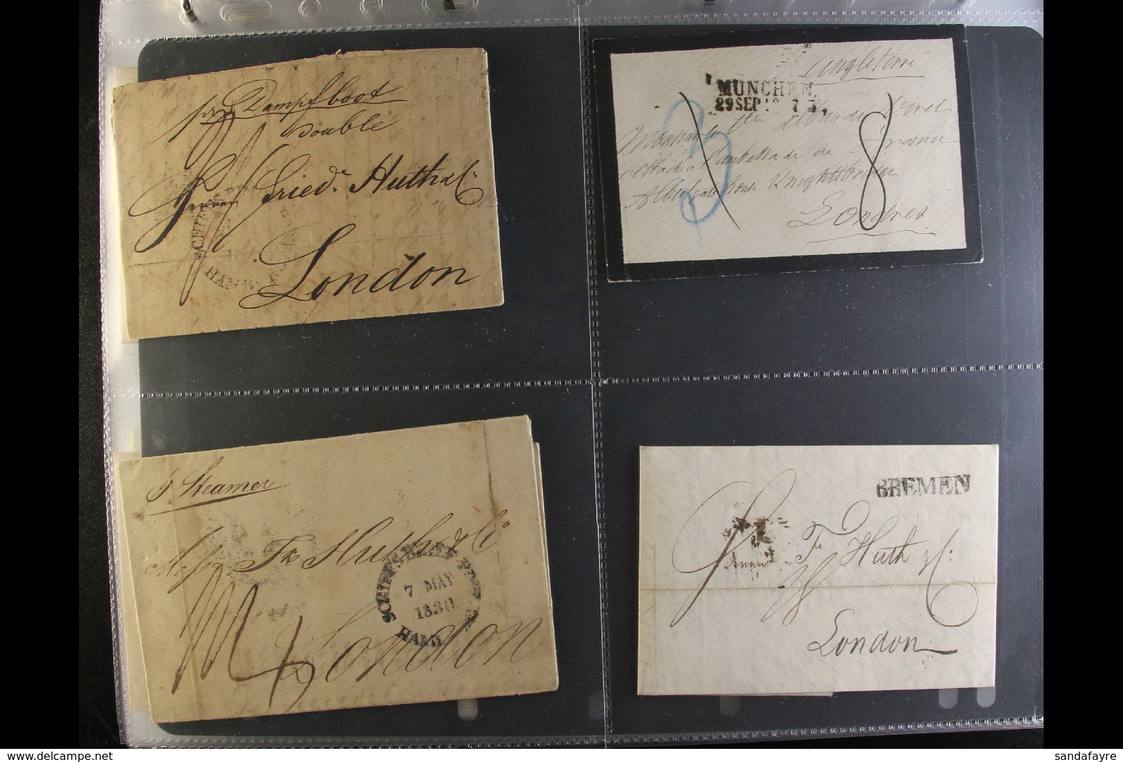 PRE-STAMP EUROPEAN POSTAL HISTORY 1740s-1860s COLLECTION Of Mostly Stampless Entires Or Covers, Majority Posted From Ger - Otros & Sin Clasificación