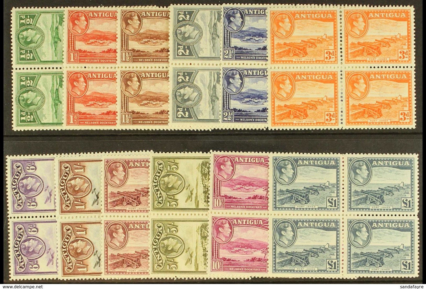 1938-51 Pictorial Definitive Set, SG 98/109, As Never Hinged Mint Blocks Of 4 (12 Blocks = 48 Stamps) For More Images, P - Sonstige & Ohne Zuordnung