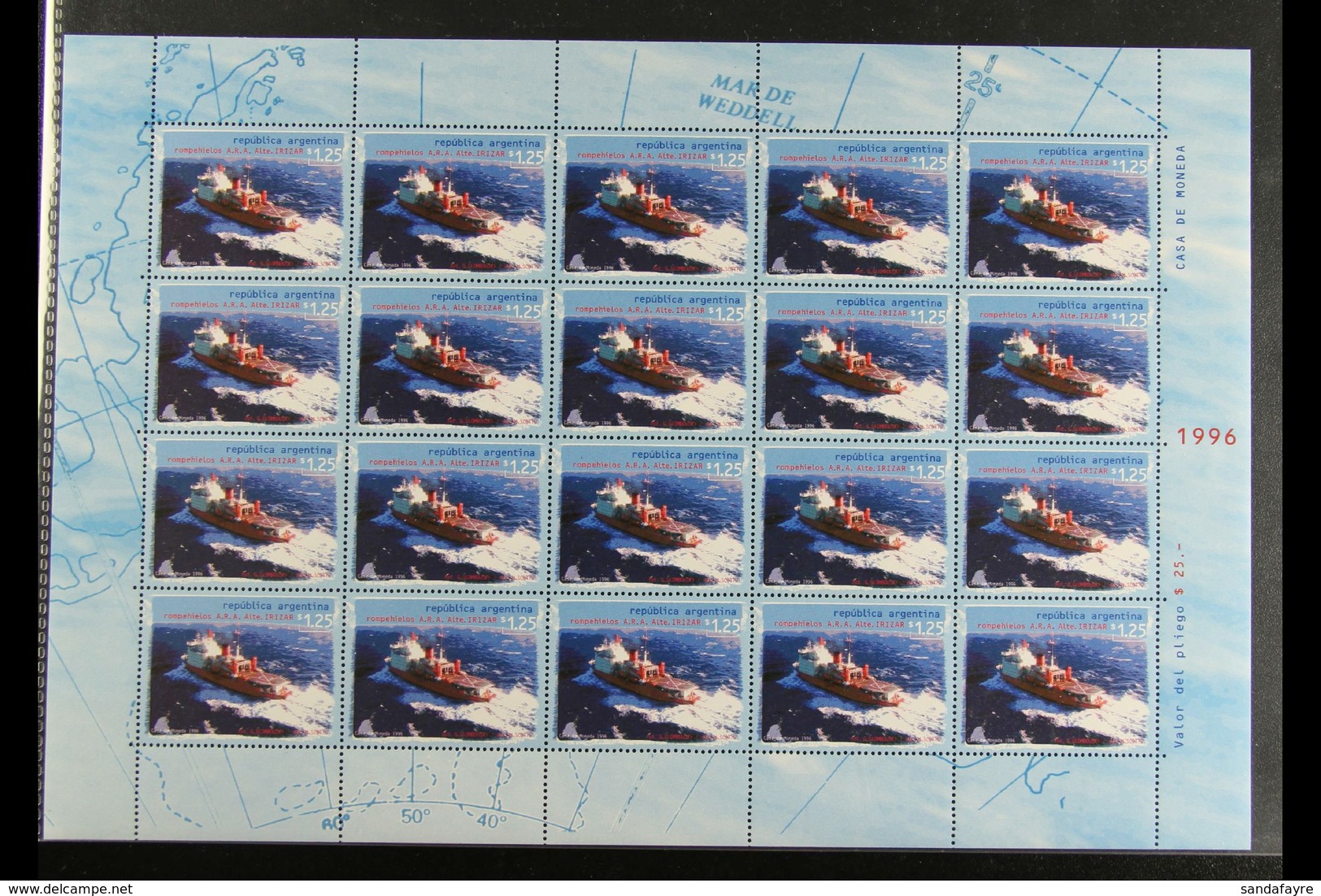 1996 Argentinian Presence In The Antarctic Set, SG 2507/2508, With Each As COMPLETE SHEETLETS Of 20, Never Hinged Mint.  - Sonstige & Ohne Zuordnung