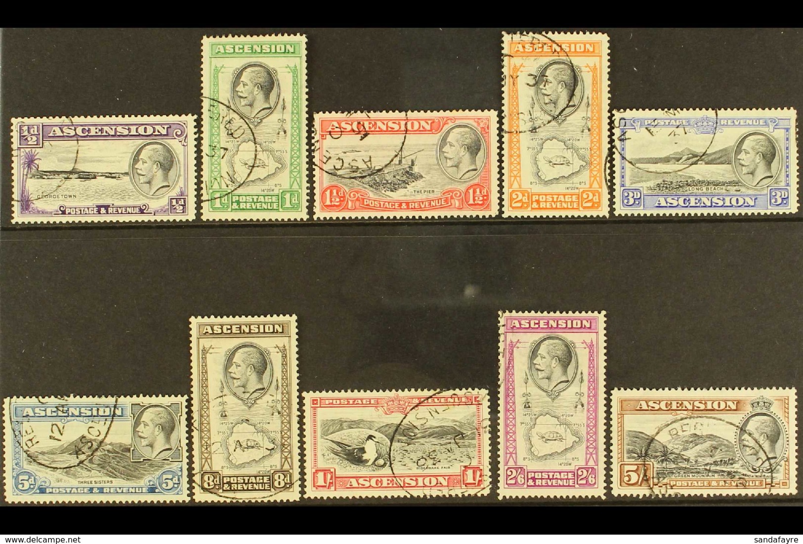 1934 Pictorial Definitive Set, SG 21/30 Fine Used (10 Stamps) For More Images, Please Visit Http://www.sandafayre.com/it - Ascension