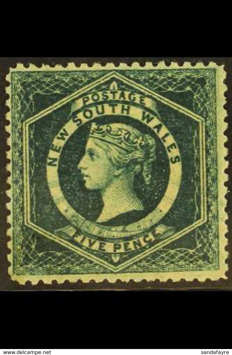 NEW SOUTH WALES 1860-72 5d Dark Bluish Green, Double Lined Wmk, SG 162a, Very Fine Mint For More Images, Please Visit Ht - Sonstige & Ohne Zuordnung