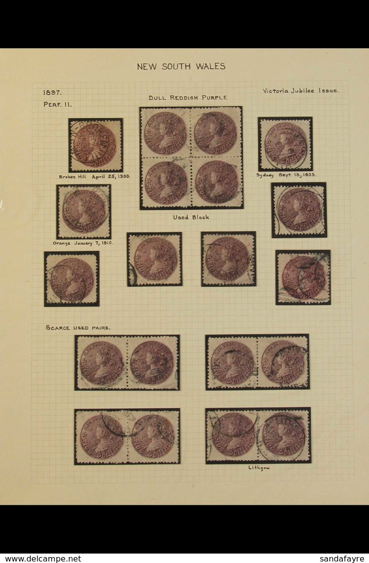 NEW SOUTH WALES 1897-99 5 SHILLING REISSUE COLLECTION. A Beautiful Collection On Five Album Pages Of The Reissued 5s Des - Sonstige & Ohne Zuordnung