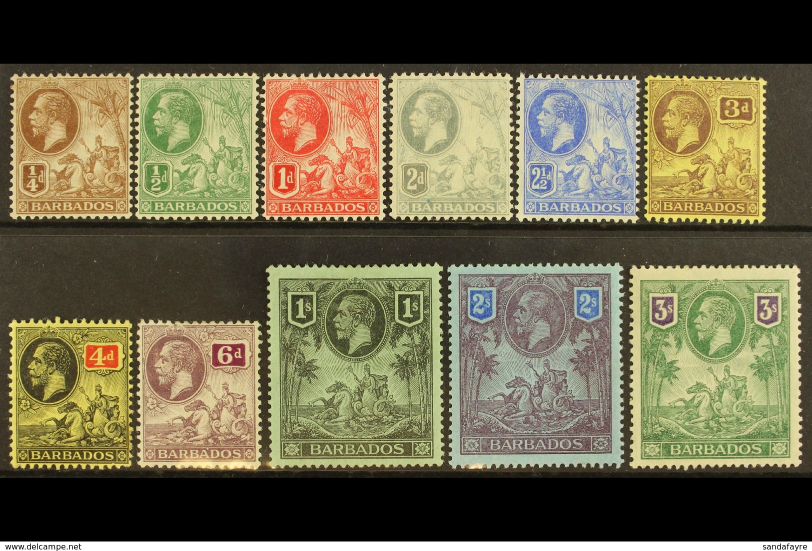 1912-16 Complete Set, SG 170/80, Fine Mint, Very Fresh. (11 Stamps) For More Images, Please Visit Http://www.sandafayre. - Barbados (...-1966)