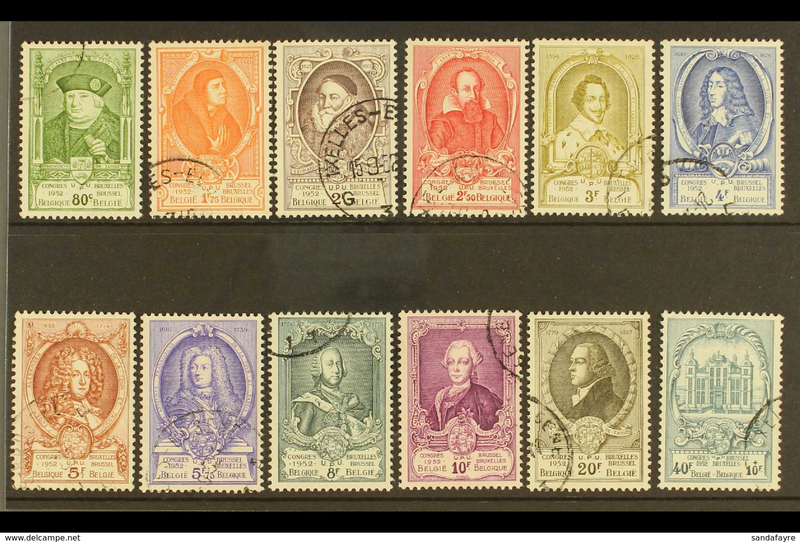 1952 Universal Postal Union Congress Complete Set (SG 1398/1409, Michel 929/40, COB 880/91), Very Fine Cds Used, Fresh.  - Other & Unclassified