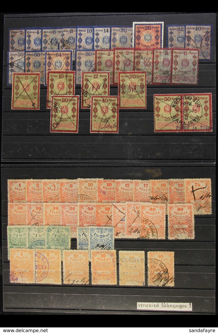 REVENUE STAMPS 1879-1916 Used Collection, Mostly Fine Condition. With 1879 To 1F20 Including 48n; 1886 To 10F Including  - Bosnien-Herzegowina