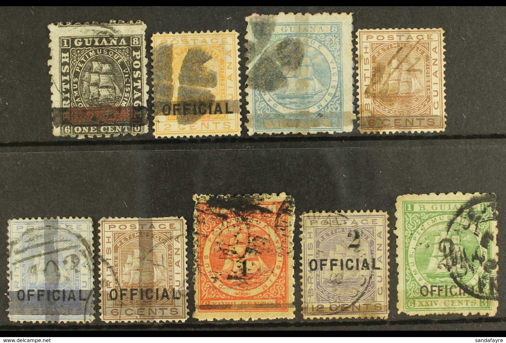 1878-1881 PROVISIONALS A Used Collections Of All Different Provisionals. Includes 1878 1c (SG 138), 2c (SG 140) Bearing  - British Guiana (...-1966)