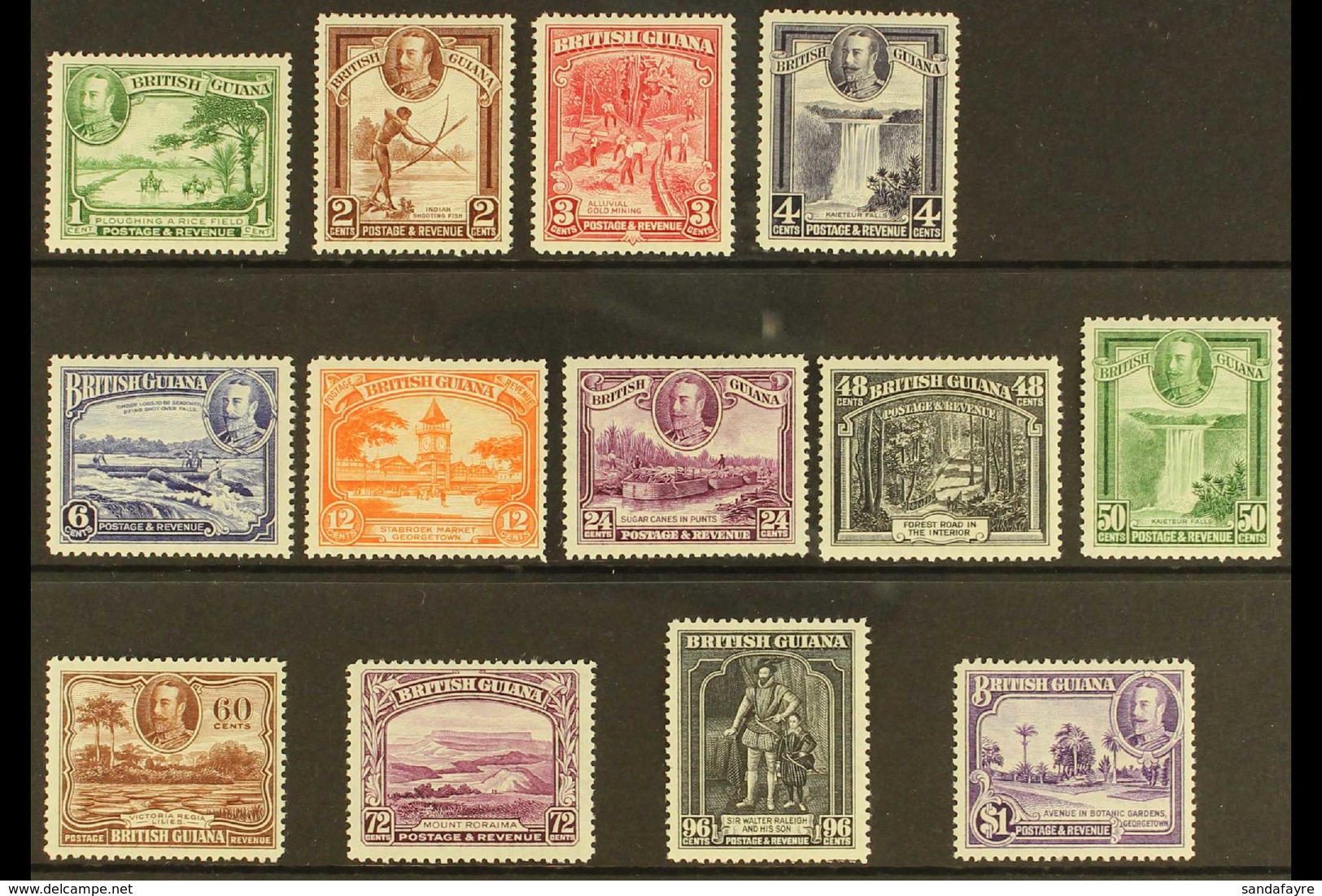 1934-51 Pictorial Definitive Set, SG 288/300, Very Fine Mint (13 Stamps) For More Images, Please Visit Http://www.sandaf - Britisch-Guayana (...-1966)