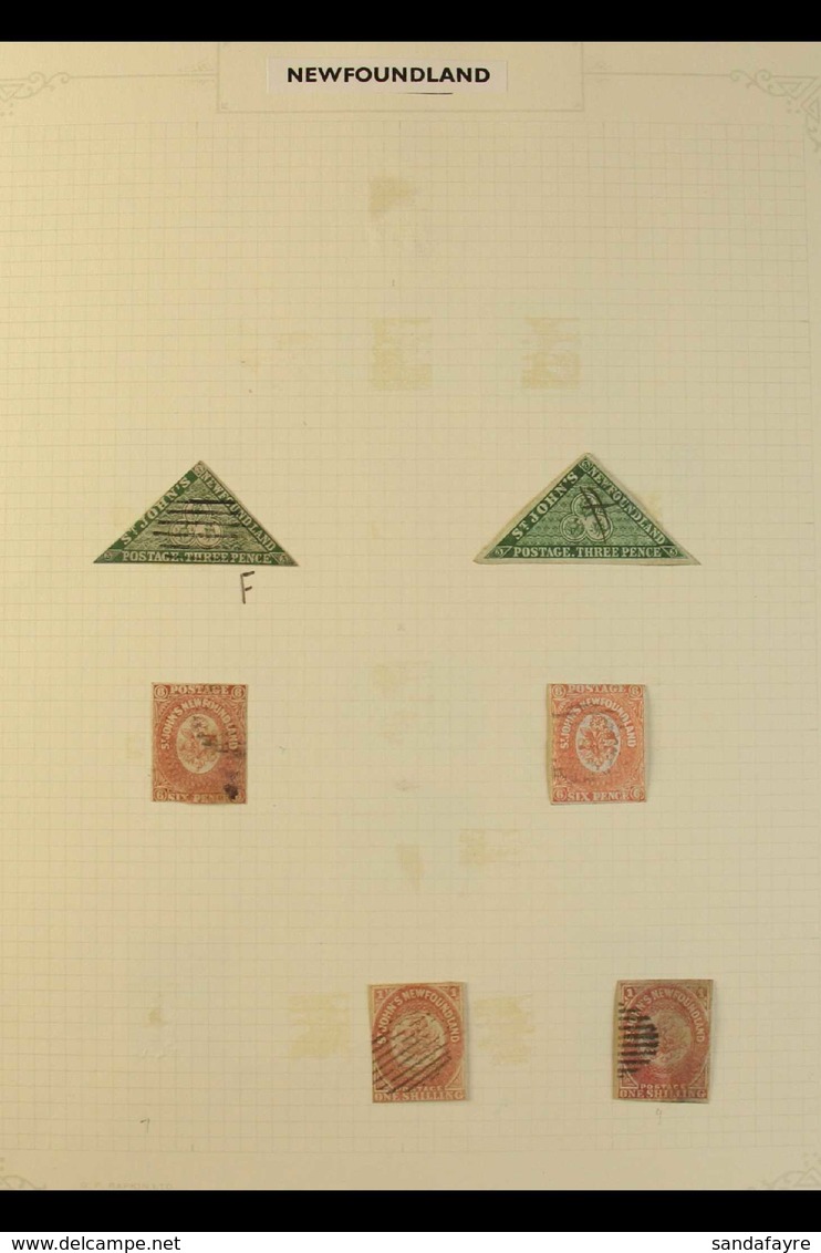 1860-1947 USED COLLECTION On Leaves, Inc 1860 3d Triangular (3 Margins, Pen Cancel) & 6d, 1862-4 6d & 1s (x2, One 4 Marg - Other & Unclassified