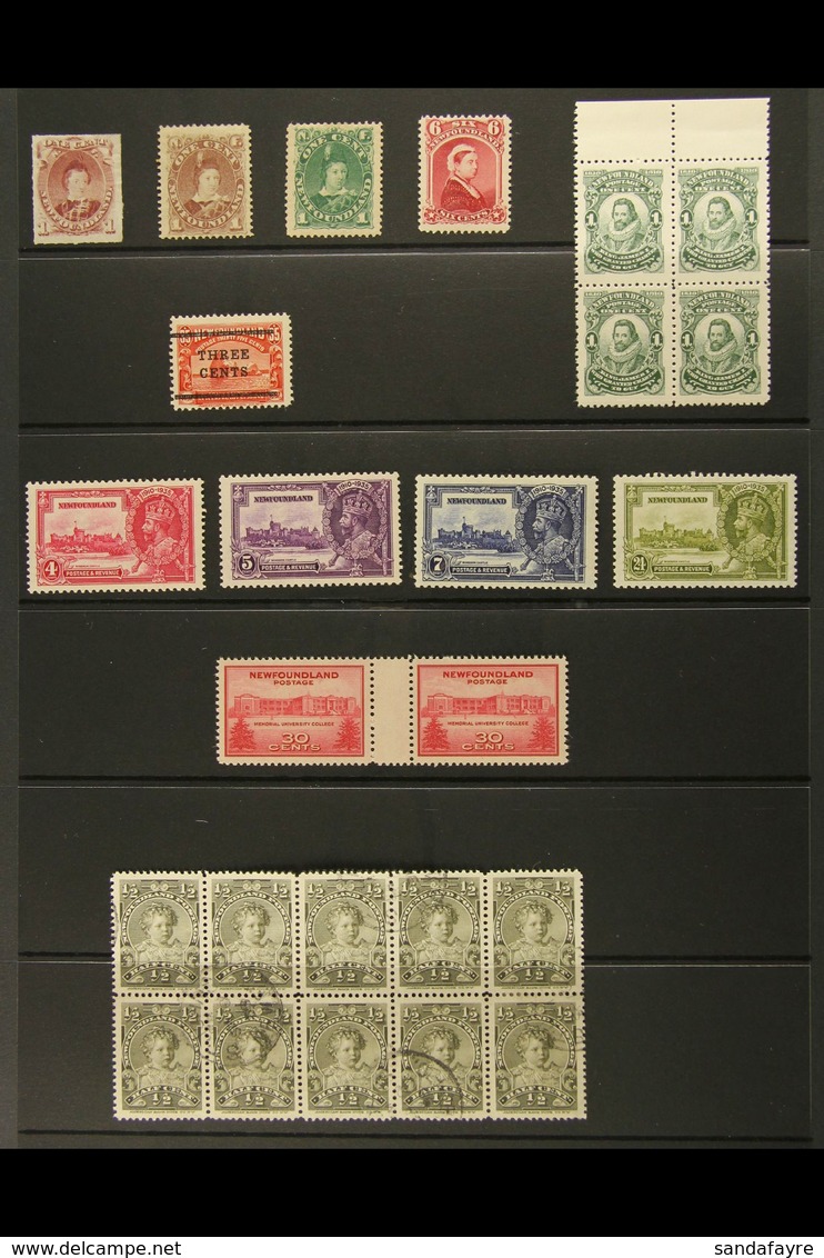 1876-1943 FINE MINT RANGE On Stockleaf. Note 1876-79 Rouletted 1c Prince Of Wales; 1880-82 1c; 1894 6c Queen Victoria; 1 - Other & Unclassified