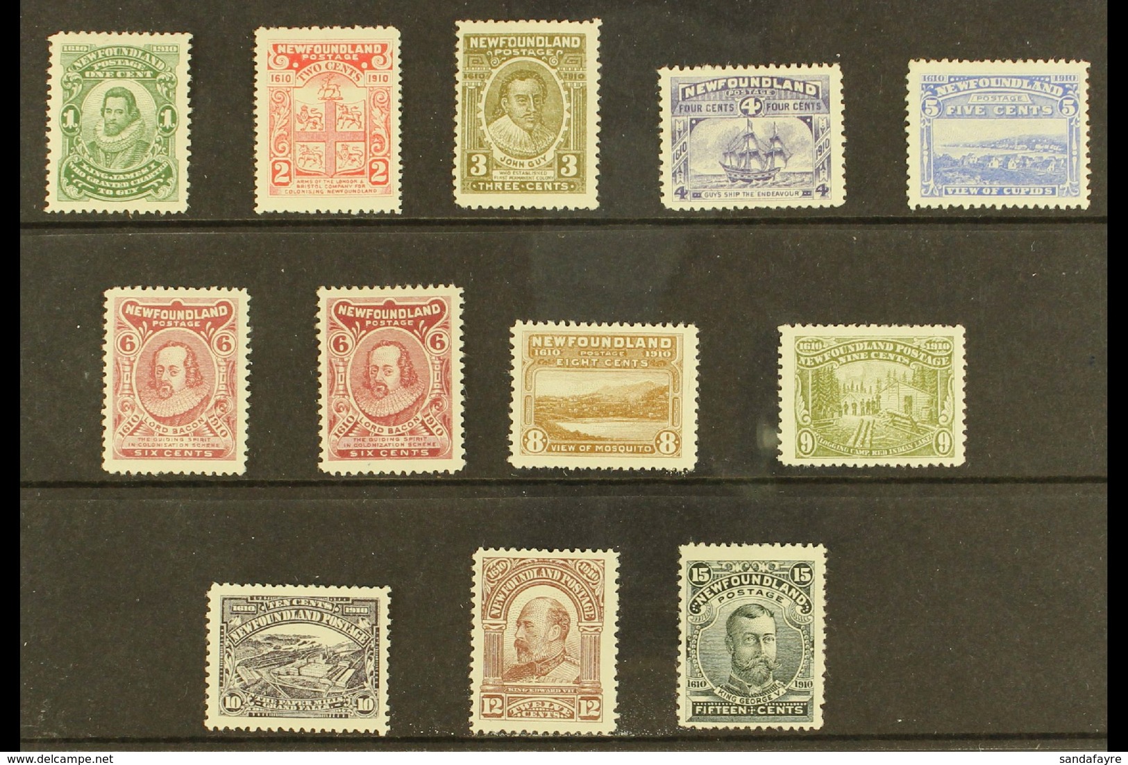 1910 Tercentenary Of Colonization Complete Set Perf 12, SG 95/105, Including Both Types 6c, Fine Fresh Mint. (12 Stamps) - Other & Unclassified