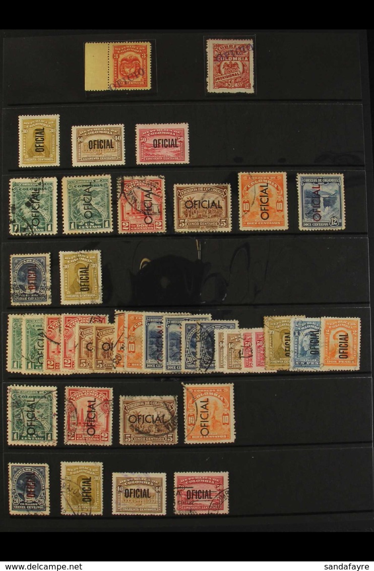 OFFICIALS Collection Comprising 1920 3c (Scott 359) And 50c (Scott 367) With "OFICIO" Handstamp In Violet Mint; 1937 (ov - Colombia