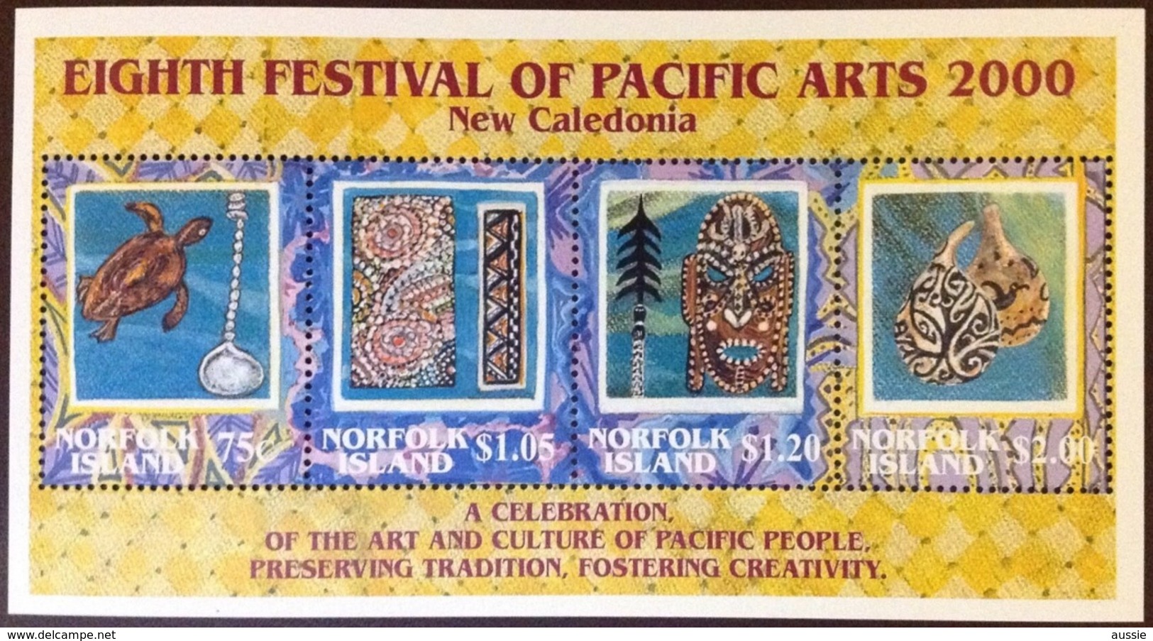 Norfolk Islands 2000 Yvertn° Bloc 40 *** MNH Cote 12 Euro Festival Of Pacific Arts - Norfolk Island