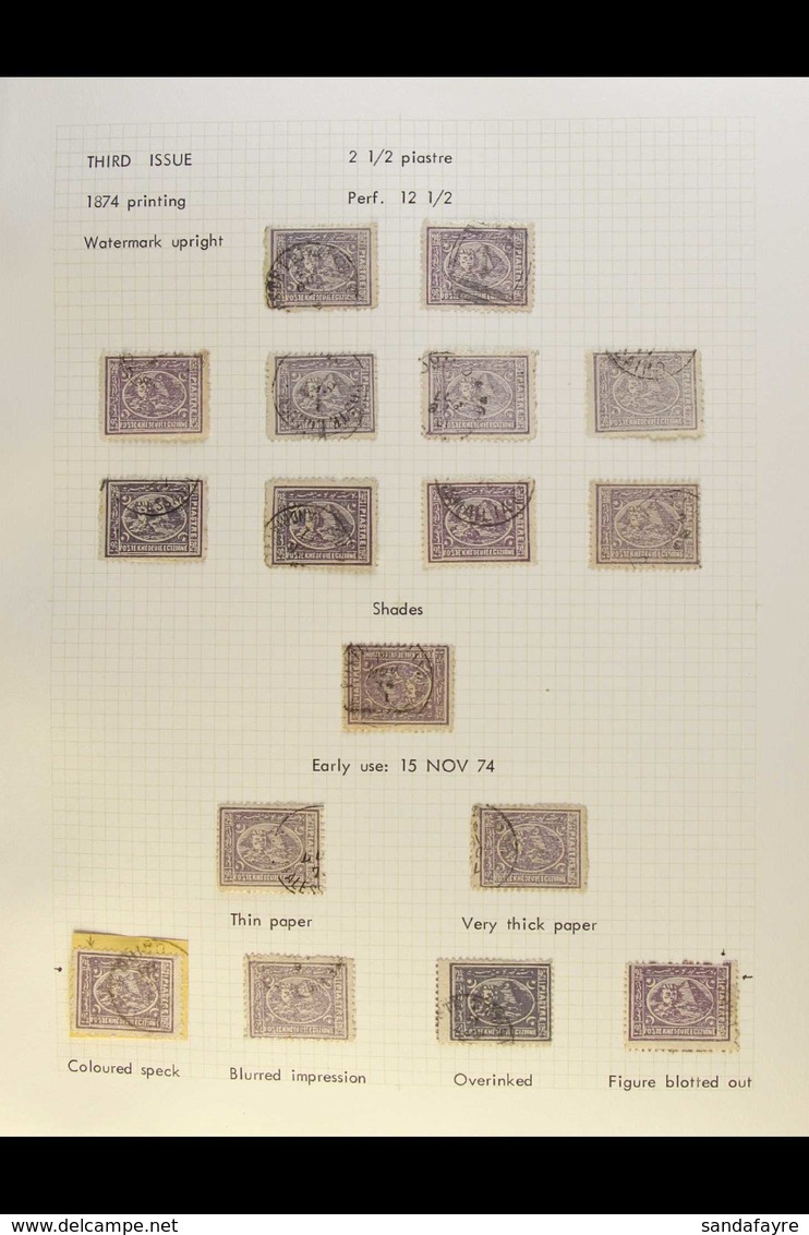 1874-75 SPHINX & PYRAMID - BULAQ PRINTING. 2½pi VIOLET (SG 40) Specialized Mostly Used Study Collection Written Up On Le - Sonstige & Ohne Zuordnung