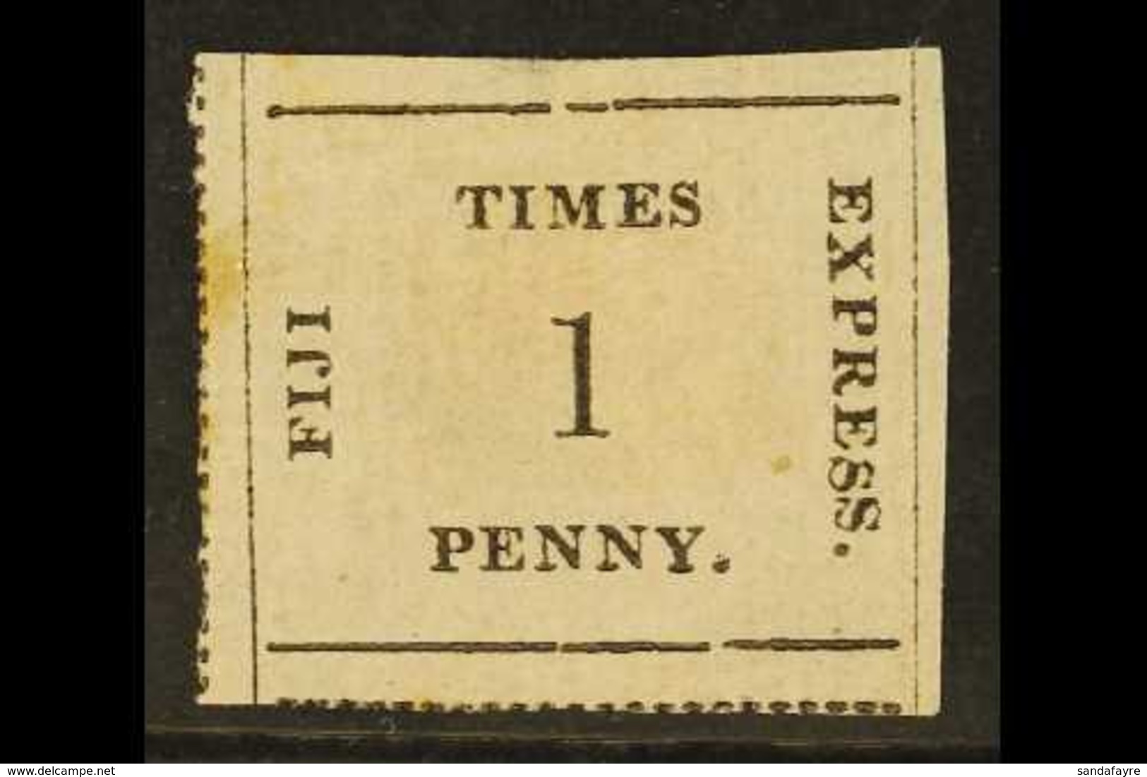 1870-71 1d Black On Rose "FIJI TIMES", Rouletted, On Thin Vertically Laid Paper (position 18), SG 5, Mint With A Couple  - Fidschi-Inseln (...-1970)