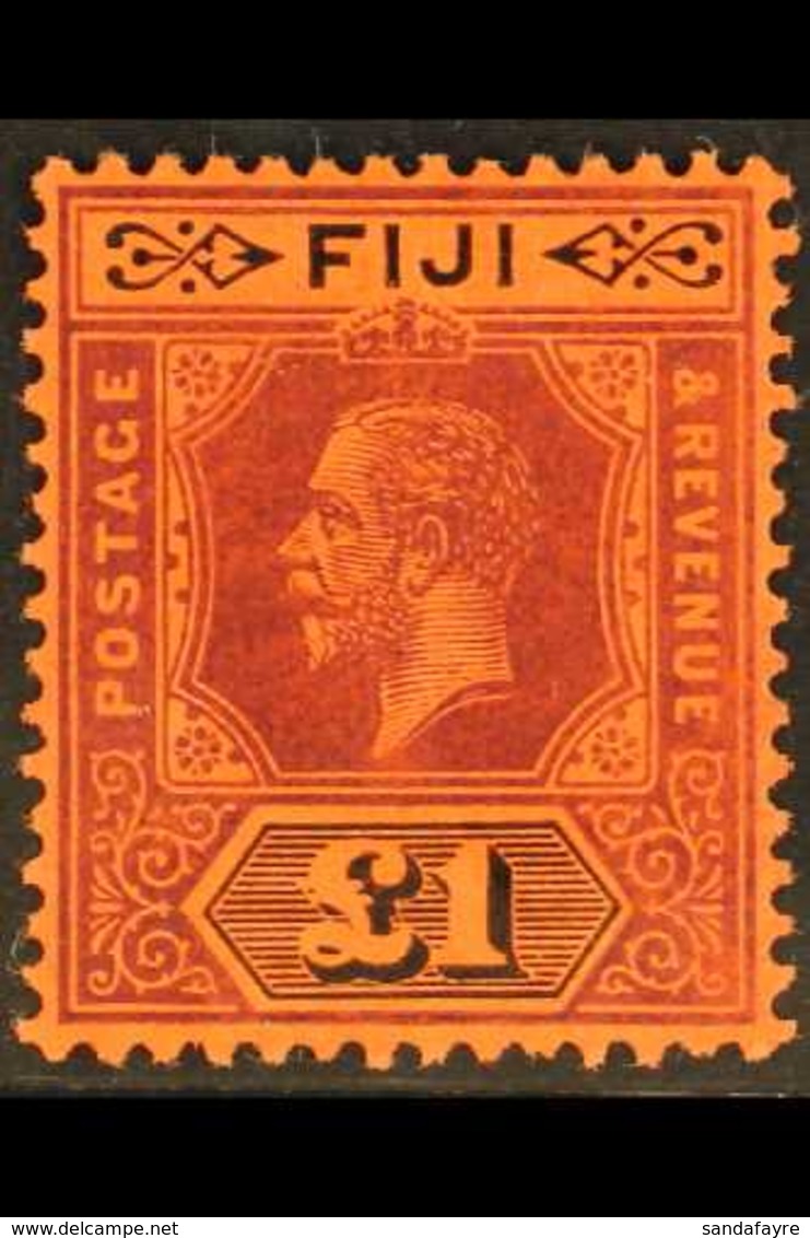 1912-23 £1 Purple And Black / Red Die I, SG 137, Mint Very Lightly Hinged. Fresh. For More Images, Please Visit Http://w - Fidschi-Inseln (...-1970)