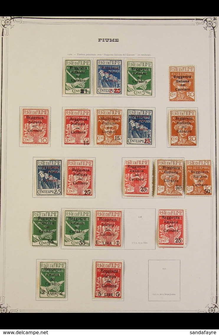 1918-1924 MINT COLLECTION On Pages, Includes 1918-19 Overprints Vals To 3k, Plus Blocks Of 4 (x21 Different Values, Pres - Fiume