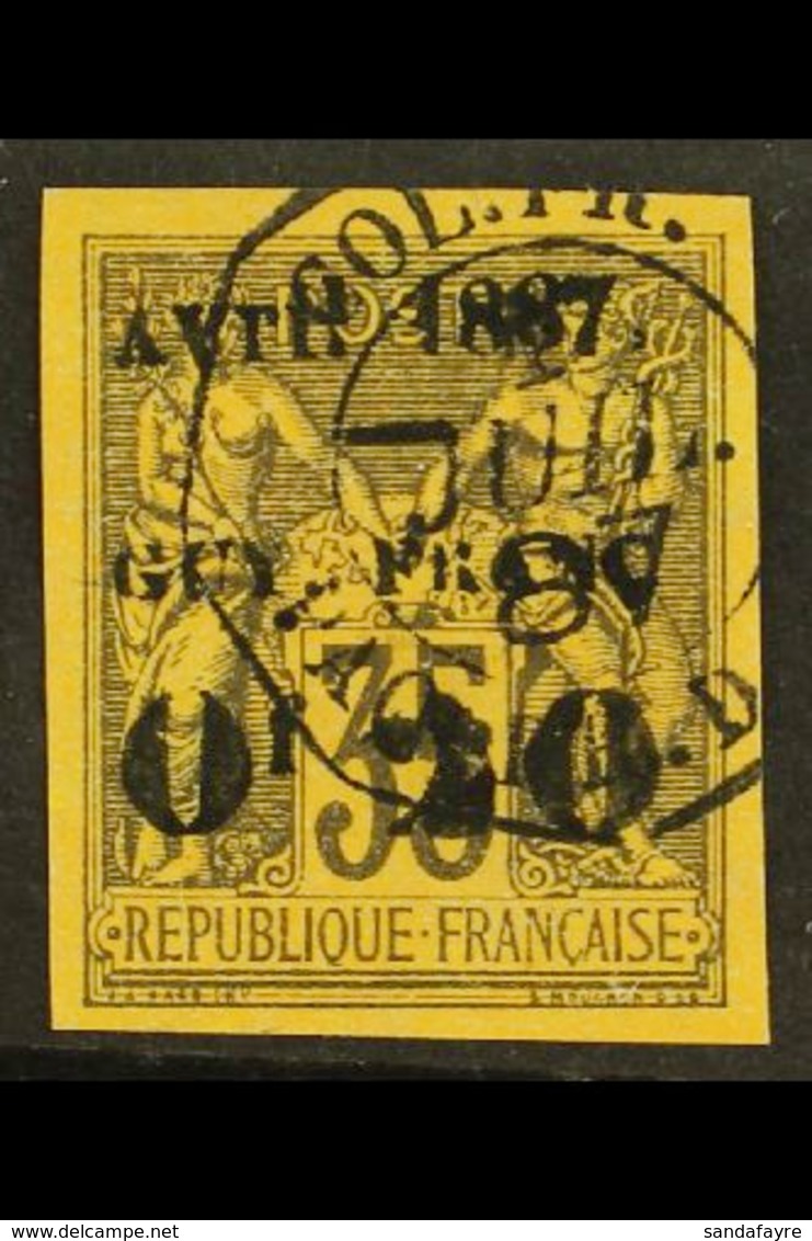 FRENCH GUYANA 1887 0fr20 On 35c Imperf, Yv 4, Superb Used With Large Margina All Round And Lovely Almost Complete Paqueb - Other & Unclassified