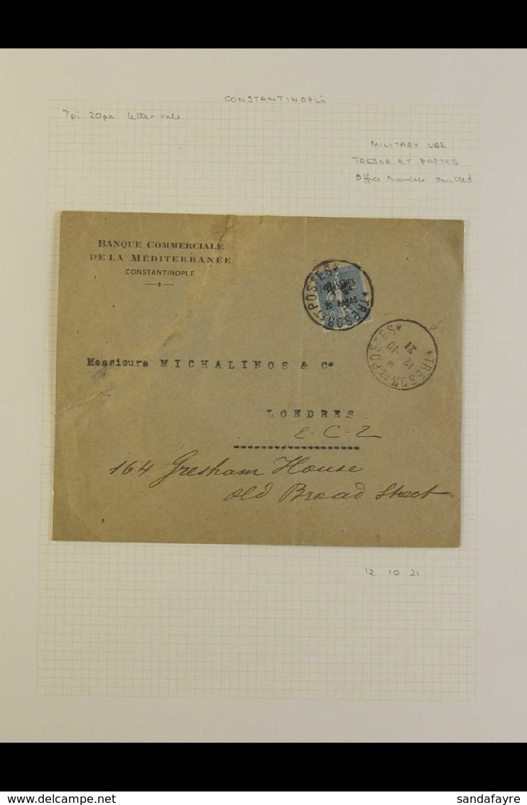 POST OFFICE IN CONSTANTINOPLE 1921-1923 Collection Of Covers And Cards Bearing French Levant Stamps. With A Couple Of Mi - Sonstige & Ohne Zuordnung