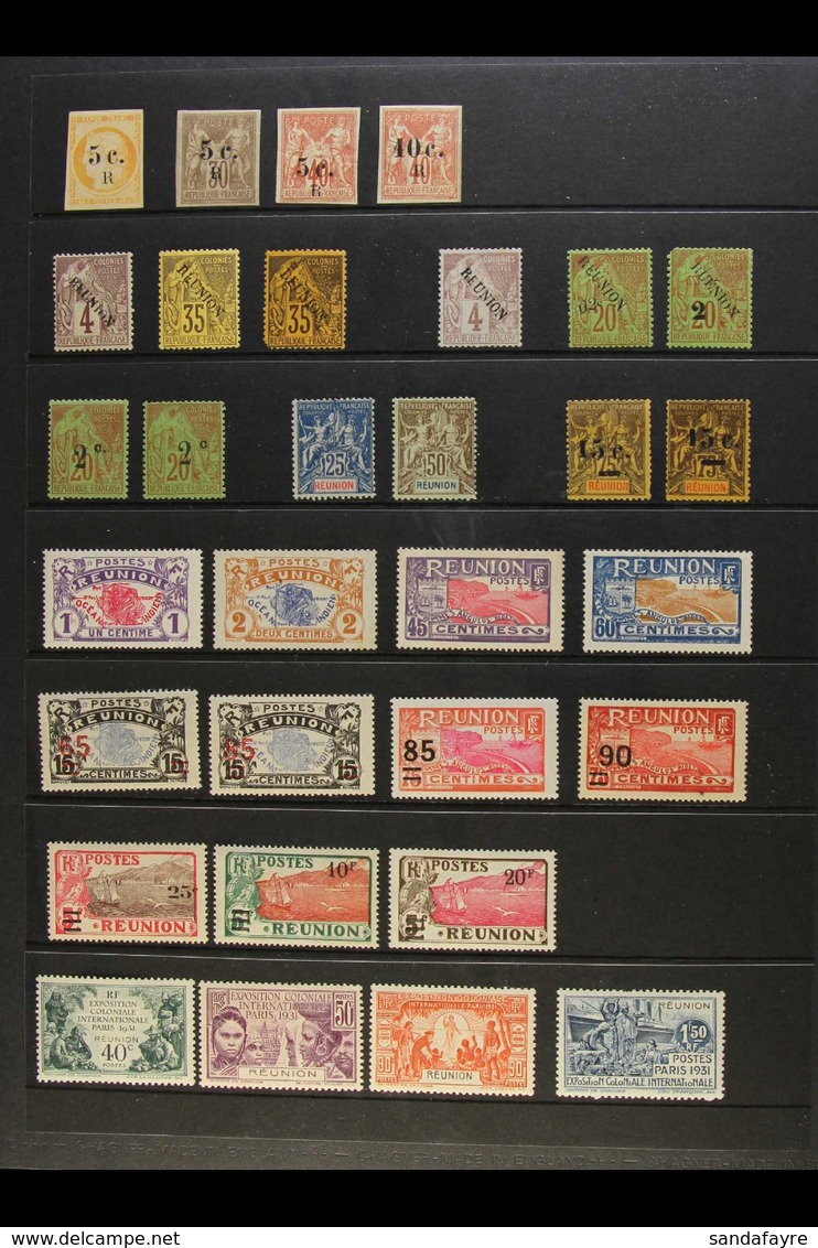 REUNION 1885-1947 All Different Mint Collection Which Includes 1885-86 Imperfs With "R" Opts 5c On 40c, 5c On 30c, 5c On - Sonstige & Ohne Zuordnung