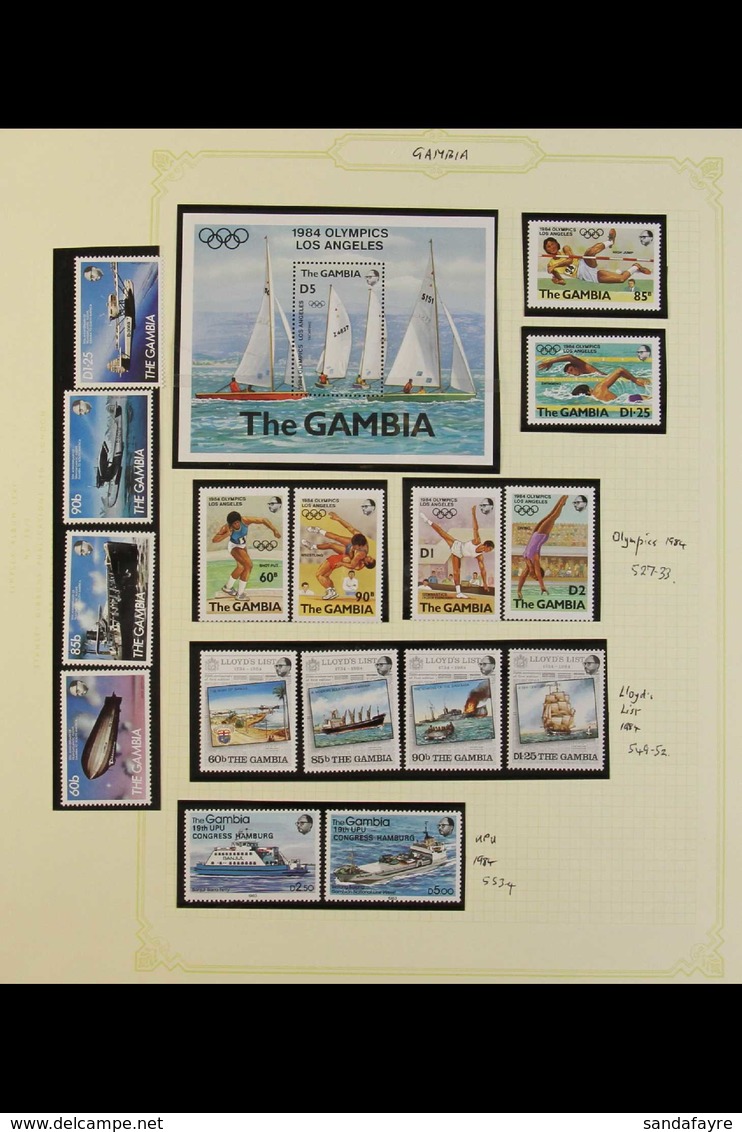 1983-1986 COMPREHENSIVE NEVER HINGED MINT COLLECTION In Hingeless Mounts On Leaves, ALL DIFFERENT Complete Sets & Mini-s - Gambia (...-1964)