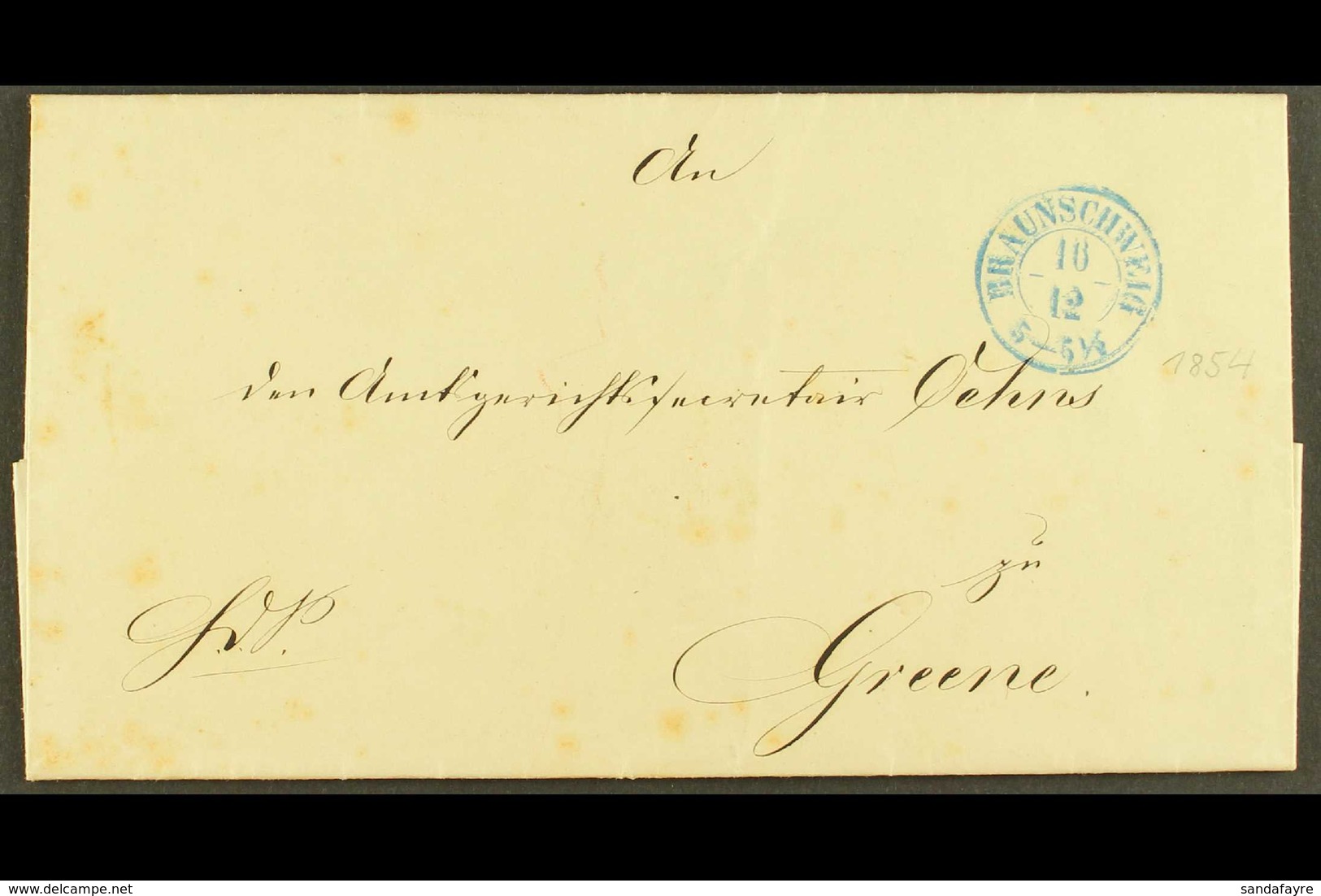 BRUNSWICK 1825-1862 Five Stampless Entires & Entire Letters Bearing Various Postal Markings, Includes Two-lines Dated "B - Sonstige & Ohne Zuordnung