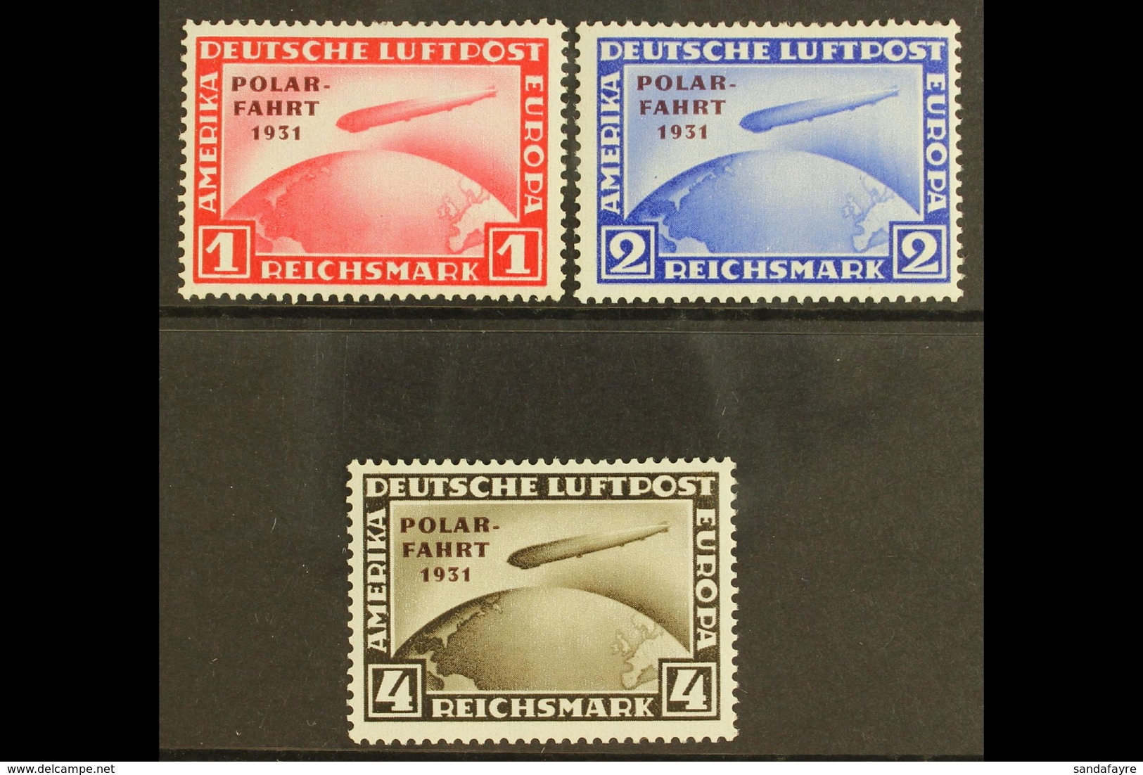 1931 ZEPPELIN POLAR FLIGHT Set, SG 469/71, Mi 456/8, NEVER HINGED MINT In Lovely Fresh Condition, The 4M With A Tiny Mar - Sonstige & Ohne Zuordnung