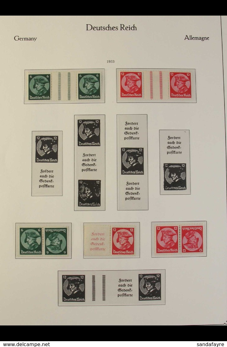 1933-1941 SE-TENANT ISSUES. ATTRACTIVE FINE MINT COLLECTION On A Complete Set Of Kabe Hingeless Pages, All Different, Ma - Other & Unclassified